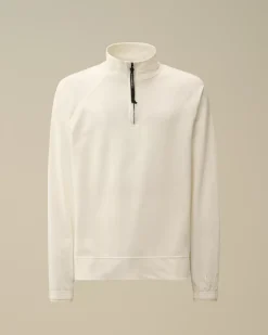 Sweatshirts<C.P. Company Light Fleece Half Zipped Sweatshirt Gauze White