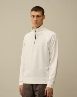 Sweatshirts<C.P. Company Light Fleece Half Zipped Sweatshirt Gauze White