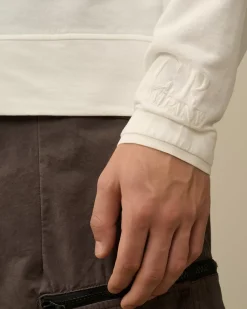 Sweatshirts<C.P. Company Light Fleece Half Zipped Sweatshirt Gauze White