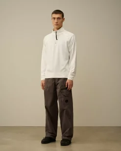Sweatshirts<C.P. Company Light Fleece Half Zipped Sweatshirt Gauze White