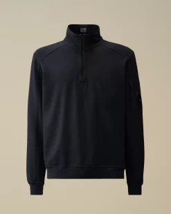 Sweatshirts<C.P. Company Light Fleece Half Zipped Sweatshirt Total Eclipse – Blue