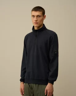 Sweatshirts<C.P. Company Light Fleece Half Zipped Sweatshirt Total Eclipse – Blue
