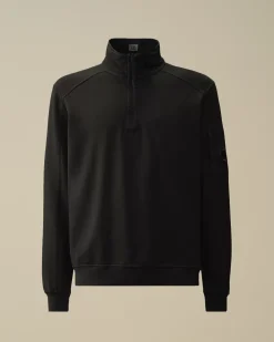 Sweatshirts<C.P. Company Light Fleece Half Zipped Sweatshirt Black
