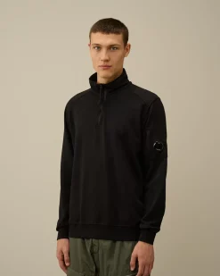 Sweatshirts<C.P. Company Light Fleece Half Zipped Sweatshirt Black