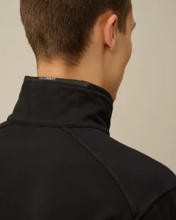 Sweatshirts<C.P. Company Light Fleece Half Zipped Sweatshirt Black