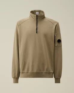 Sweatshirts<C.P. Company Light Fleece Half Zipped Sweatshirt Walnut – Beige