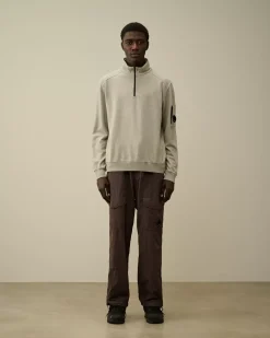 Sweatshirts<C.P. Company Light Fleece Half Zipped Sweatshirt Greystone Melange