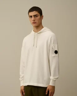Sweatshirts<C.P. Company Light Fleece Hooded Sweatshirt Gauze White