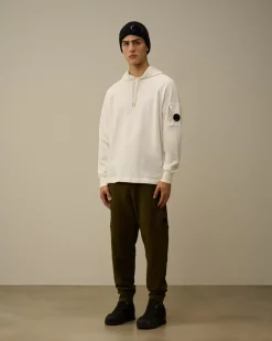 Sweatshirts<C.P. Company Light Fleece Hooded Sweatshirt Gauze White