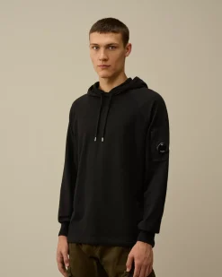 Sweatshirts<C.P. Company Light Fleece Hooded Sweatshirt Black