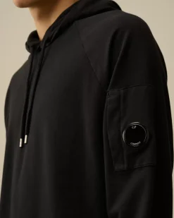 Sweatshirts<C.P. Company Light Fleece Hooded Sweatshirt Black