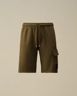 Tracksuits & Shorts<C.P. Company Light Fleece Lens Shorts Ivy Green