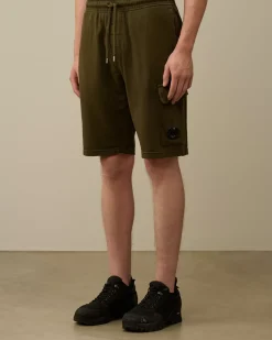 Tracksuits & Shorts<C.P. Company Light Fleece Lens Shorts Ivy Green