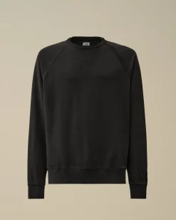 Sweatshirts<C.P. Company Light Fleece Logo Crew Neck Sweatshirt Black