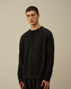 Sweatshirts<C.P. Company Light Fleece Logo Crew Neck Sweatshirt Black