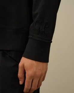 Sweatshirts<C.P. Company Light Fleece Logo Crew Neck Sweatshirt Black
