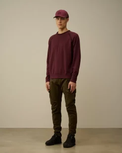 Sweatshirts<C.P. Company Light Fleece Logo Crew Neck Sweatshirt Potent Purple