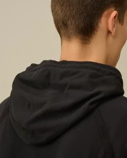 Sweatshirts<C.P. Company Light Fleece Logo Hooded Sweatshirt Black