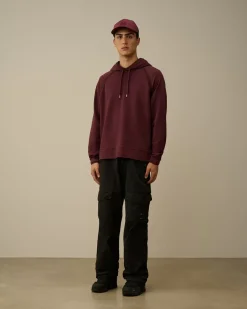 Sweatshirts<C.P. Company Light Fleece Logo Hooded Sweatshirt Potent Purple