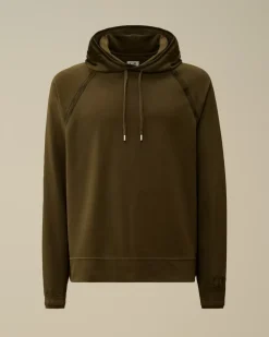 Sweatshirts<C.P. Company Light Fleece Logo Hooded Sweatshirt Ivy Green