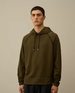 Sweatshirts<C.P. Company Light Fleece Logo Hooded Sweatshirt Ivy Green
