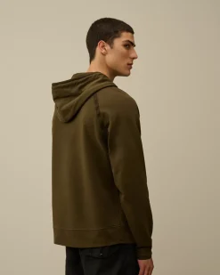 Sweatshirts<C.P. Company Light Fleece Logo Hooded Sweatshirt Ivy Green