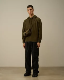 Sweatshirts<C.P. Company Light Fleece Logo Hooded Sweatshirt Ivy Green