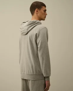 Sweatshirts<C.P. Company Light Fleece Zipped Hooded Sweatshirt Greystone Melange