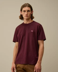 T-shirts & Polo<C.P. Company Mercerized 70/2 Jersey Gasato Logo Patch T-Shirt Potent Purple