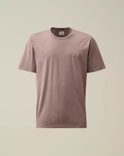 T-shirts & Polo<C.P. Company Mercerized 70/2 Jersey Gasato Logo Patch T-Shirt Purple Dove
