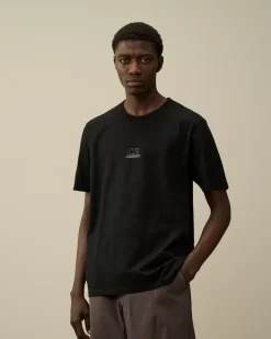 T-shirts & Polo<C.P. Company Mercerized 30/2 Jersey Twisted Logo Graphic T-Shirt Black