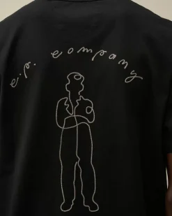 T-shirts & Polo<C.P. Company Mercerized 30/2 Jersey Twisted Logo Graphic T-Shirt Black