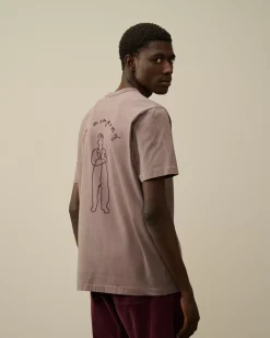 T-shirts & Polo<C.P. Company Mercerized 30/2 Jersey Twisted Logo Graphic T-Shirt Purple Dove
