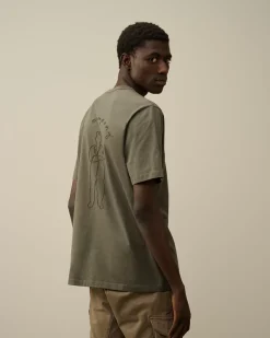 T-shirts & Polo<C.P. Company Mercerized 30/2 Jersey Twisted Logo Graphic T-Shirt Grape Leaf – Green