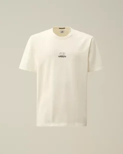 T-shirts & Polo<C.P. Company Mercerized 30/2 Jersey Twisted Logo Graphic T-Shirt Gauze White