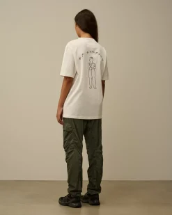 T-shirts & Polo<C.P. Company Mercerized 30/2 Jersey Twisted Logo Graphic T-Shirt Gauze White