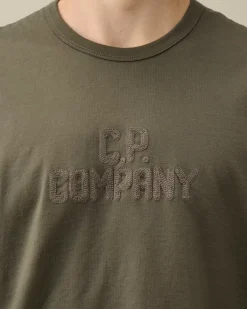 T-shirts & Polo<C.P. Company Mercerized 30/2 Jersey Twisted Bold Logo T-Shirt Grape Leaf – Green