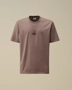 T-shirts & Polo<C.P. Company Mercerized 30/2 Jersey Twisted Small Logo T-Shirt Purple Dove