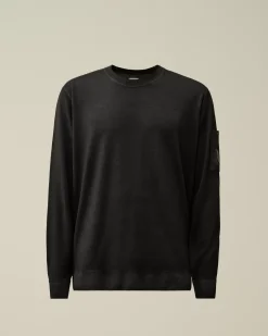 Jumpers<C.P. Company Merino Wool Fast Dyed Crew Neck Knit Black