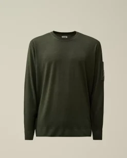 Jumpers<C.P. Company Merino Wool Fast Dyed Crew Neck Knit Grape Leaf – Green