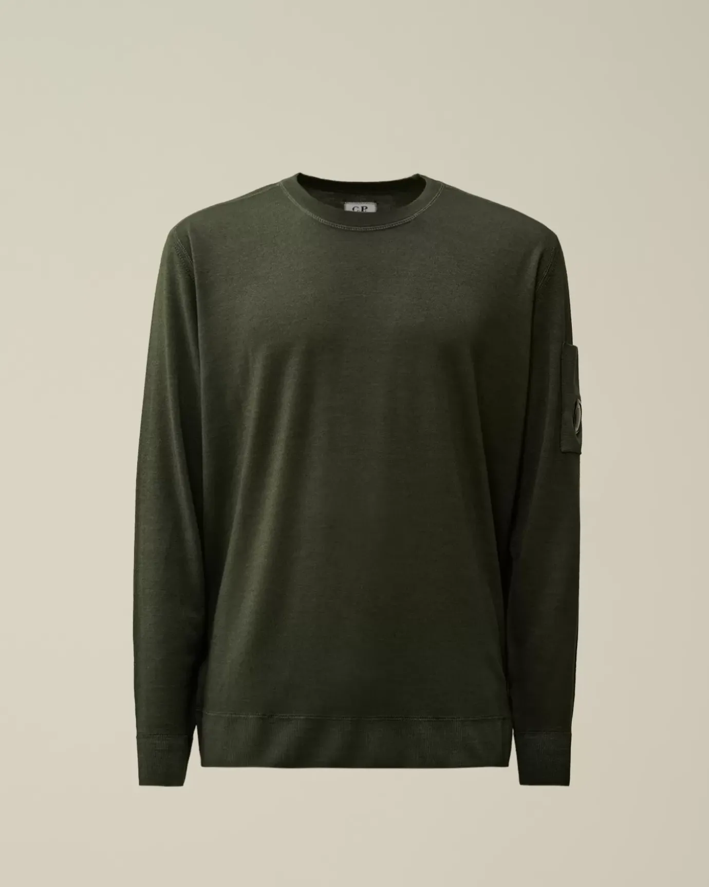 Jumpers<C.P. Company Merino Wool Fast Dyed Crew Neck Knit Grape Leaf – Green