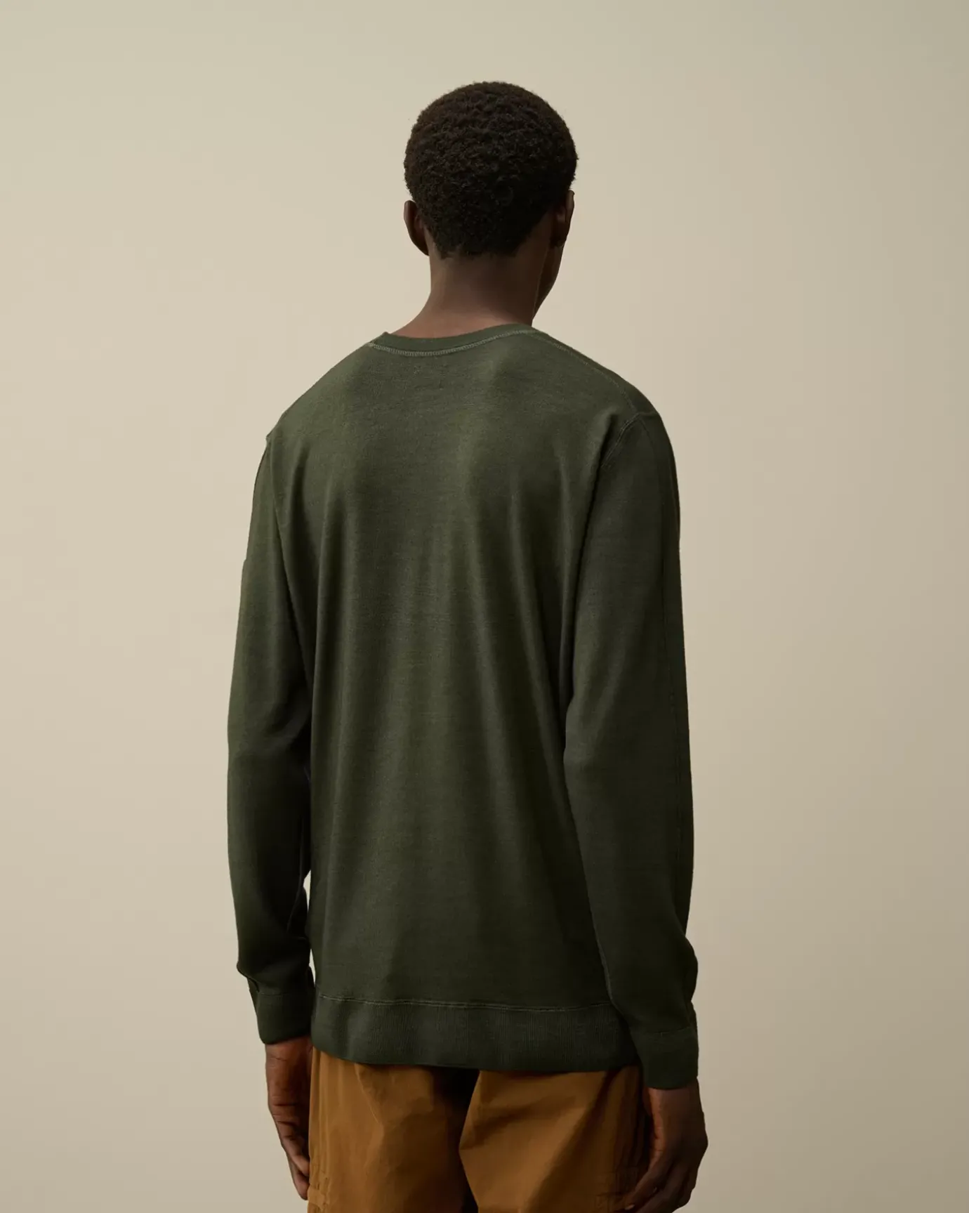Jumpers<C.P. Company Merino Wool Fast Dyed Crew Neck Knit Grape Leaf – Green