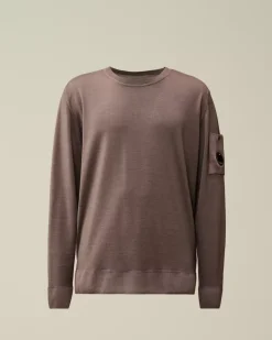 Jumpers<C.P. Company Merino Wool Fast Dyed Crew Neck Knit Purple Dove