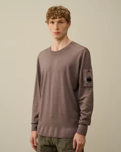 Jumpers<C.P. Company Merino Wool Fast Dyed Crew Neck Knit Purple Dove