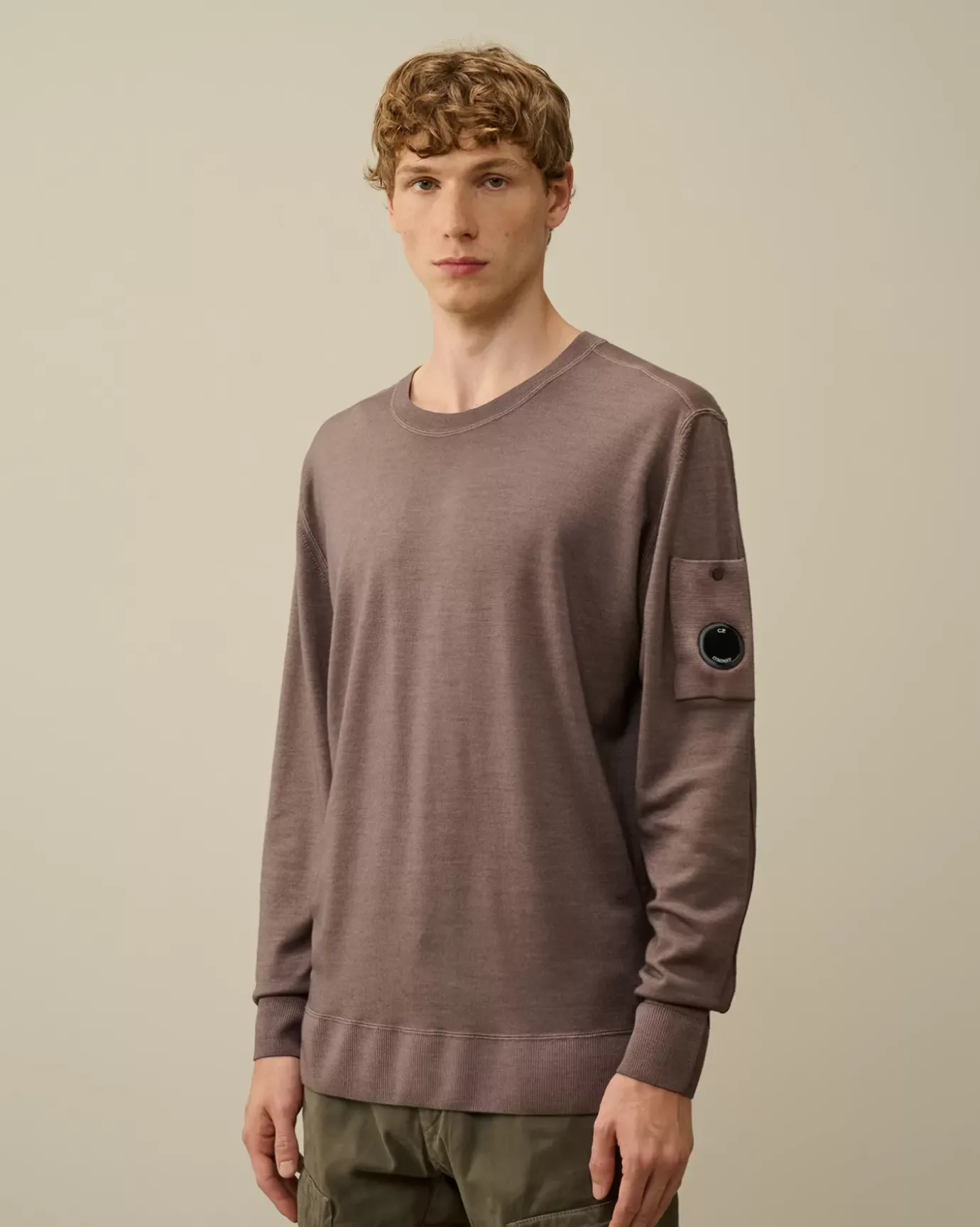Jumpers<C.P. Company Merino Wool Fast Dyed Crew Neck Knit Purple Dove