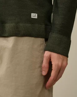 Jumpers<C.P. Company Merino Wool Fast Dyed Crew Neck Logo Knit Grape Leaf – Green