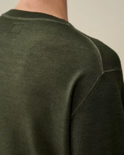 Jumpers<C.P. Company Merino Wool Fast Dyed Crew Neck Logo Knit Grape Leaf – Green