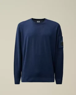Jumpers<C.P. Company Merino Wool Fast Dyed Crew Neck Knit Estate Blue