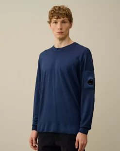 Jumpers<C.P. Company Merino Wool Fast Dyed Crew Neck Knit Estate Blue