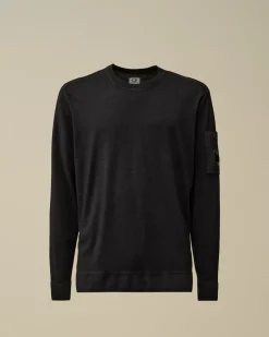 Jumpers<C.P. Company Merino Wool Fast Dyed Crew Neck Knit Total Eclipse – Blue